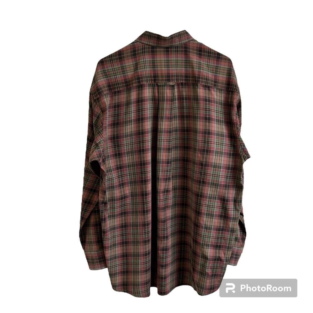 Orvis Men’s L Green And Purple Plaid Button Down Shirt 100% Cotton Long Sleeve - Picture 2 of 8